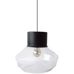 Tosel Lámpara de suspensión vidrio negro D30 cm