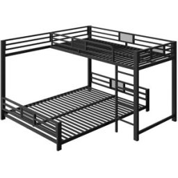 ComfortXL Litera en L de hierro negra 90x200 cm 140x200 cm