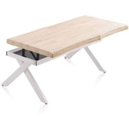 duehome Mesa de centro elevable fit madera roble - blanco