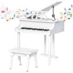 Homcom Piano de cola infantil 52x50x49 cm blanco