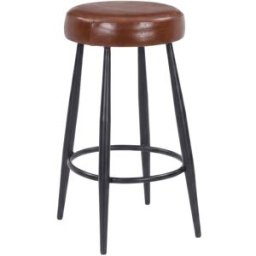 Maison Pavane Taburete isla 65 cm, cuero de búfalo marrón oscuro