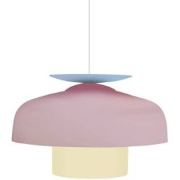 Tosel Lámpara de suspensión metal multicolor pantalla rosa
