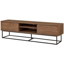 Calicosy Mueble de tv 2 nichos 2 cajones decoración nogal l180 cm
