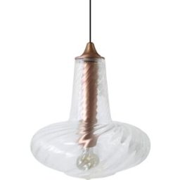 Tosel Lámpara de suspensión vidrio cobre D30 cm