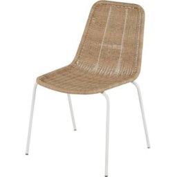 Maisons du Monde Silla de exterior apilable de resina efecto ratán y acero