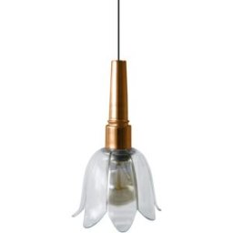 Tosel Lámpara de Suspensión metal vidrio cobre D16 cm