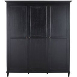 Maisons du Monde Armario de 3 puertas de madera lacada en negro