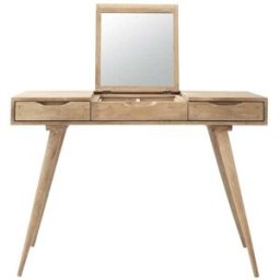 Maisons du Monde Tocador de mango macizo con espejo abatible