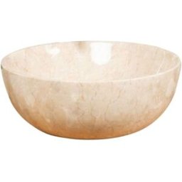Wanda Collection Lavabo encimera redondo cuarto de baño 40 cm crema