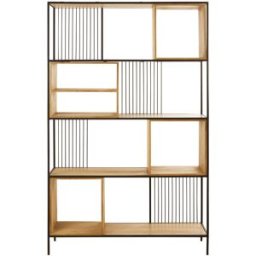Maisons du Monde Estantería de metal negro y madera maciza de mango 125 cm
