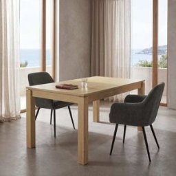 Maisons du Monde Mesa de comedor extensible para 6/10 personas chapada en roble