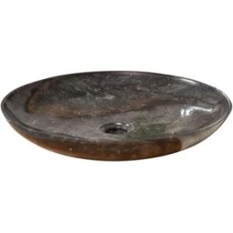 Wanda Collection Lavabo encimera redondo cuarto de baño 45 cm negro