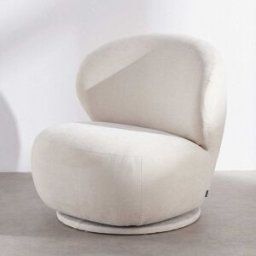 Maisons du Monde Butaca giratoria de terciopelo beige crema