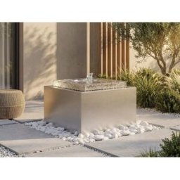 Unique Fuente de exterior de acero inoxidable - Alt. 34 cm - Plateado - TILAPIA