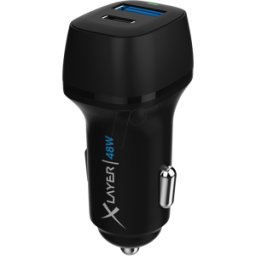XLAYER 219942 - CARGADOR USB, USB-C (PD), 30 W, USB-A (QC 3,0), 18 W, Coche, neg