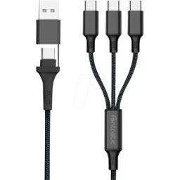 FONTASTIC 263385 - Cable de carga, USB-C triple a USB-a/-C.