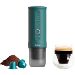 OUTIN 16406 - OUTIN Máquina eléctrica portátil de espresso Nano - turquesa