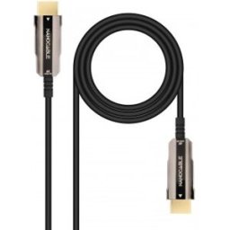 Nanocable Cable HDMI V2.0 AOC 4K@60Hz 18Gbps A/M-A/M, Negro, 15 m