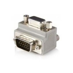 StarTech.com Right Angle VGA / VGA Cable Adapter Type 1 - M/F, DB15, DB15, Gris