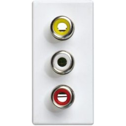 CONECTOR CON TAPA PARA AUDIO/VIDEO 3 RCA MÓDULO ESTRECHO Simon ref. 2701093-030