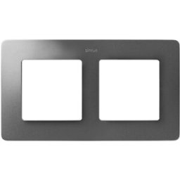 MARCO 2 ELEM. ALUMINIO base negra Simon ref. 8200620-293