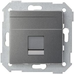 Placa v&d; univ. plana c/g polvo para 1 RJ45 Simon ref. 8200005-096
