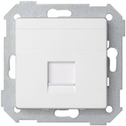 Placa v&d; univ. plana c/g polvo para 1 RJ45 Simon ref. 8200005-090