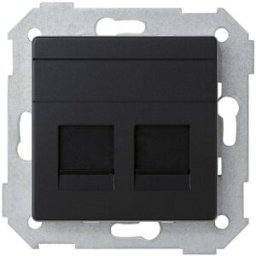 Placa v&d; univ. plana c/g polvo para 2 RJ45 Simon ref. 8200006-098