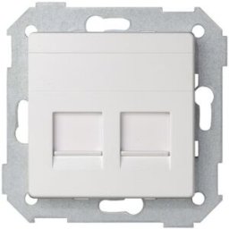 Placa v&d; univ. plana c/g polvo para 2 RJ45 Simon ref. 8200006-090