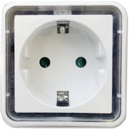false BASE SUPERFICIE SCHUKO CON LED BLANCO Y SENSOR FOTOELECTRICO
