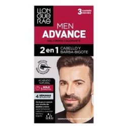 Llongueras Kit Men Advance Tinte Gel Crema 3 Castaño Oscuro