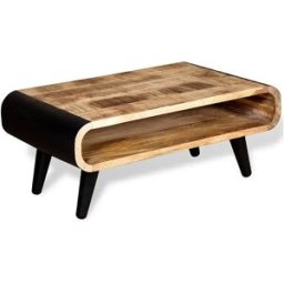 vidaxl Mesa de centro de madera de mango rugosa 90x55x39 cm