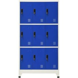 vidaxl Taquilla de acero gris y azul 90x45x180 cm