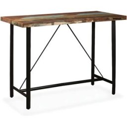 vidaxl Mesa de bar de madera maciza reciclada 150x70x107 cm