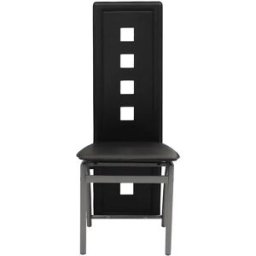 vidaxl Sillas de comedor 6 unidades cuero sintético negro