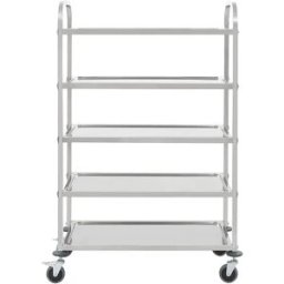 vidaxl Carrito de cocina de 5 alturas 107x55x147 cm acero inoxidable
