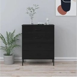 vidaxl Armario de cajones de acero negro 80x35x101,5 cm