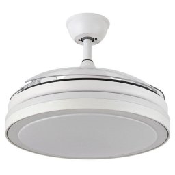 Fabrilamp Esparta Ventilador de Techo con Aspas Retráctiles y Luz LED 59W Blanco