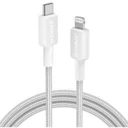Cable USB-C a Lightning Anker 322 Bio-Braided 1.8 m Blanco