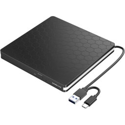 Unidad óptica externa Amicool B07QG9JN79 DVD USB 3.0 negra