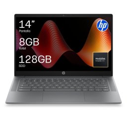 Portátil HP Chromebook 14a-nm0006nsx, 14", MediaTek Kompanio, 8 GB RAM, 128 GB UFS, ChromeOS