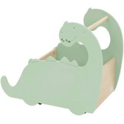 ECD Germany Caja para juguetes, dinosaurio, 57x31,5x49 cm, verde-natural