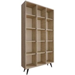 Habitat & Jardin Estantería de madera > 100 x 25 x 184 cm - travertino