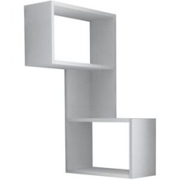 Habitat & Jardin Estantería de pared de madera > - 47 x 20 x 85 cm - blanca