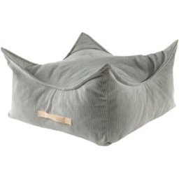 MeowBaby Cojín de suelo cuadrado infantil en pana fina, gris