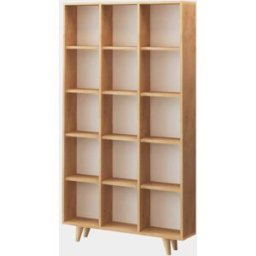 Habitat & Jardin Estantería de madera > 100 x 25 x 184 cm - roble