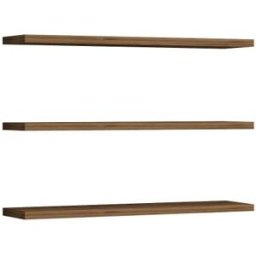 Habitat & Jardin Estantería de pared de madera > - 60 x 1 x 14 cm - nogal