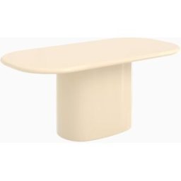 Maison Pavane Mesa rectangular de mdf lacado en blanco roto, para 6 personas