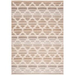 Tapiso Alfombra interior exterior 3d crema gris marrón claro 140x200cm