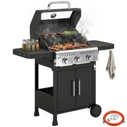 Barbacoa de Gas Welltin 3 Quemadores 7,5 kW con Plancha y Parrilla